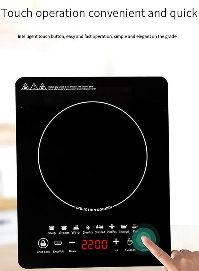 الحلم موقد حث كهربائي محمول 2200 واط، سطح طهي بلمس مع 8 برامج مسبقة، موقد حث مدمج للاستخدام المنزلي والفنادق والمطاعم والكرفانات والاستخدام الخارجي - Image 4